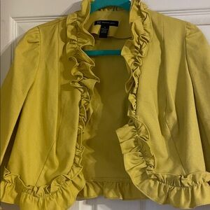 INC International Concepts Yellow Ruffled Blazer
